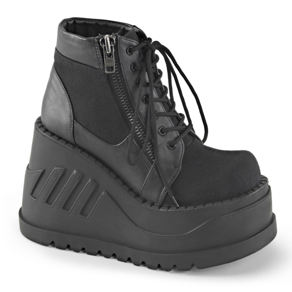 DemoniaCult - STOMP-10 Plattformstiefel - Schwarz